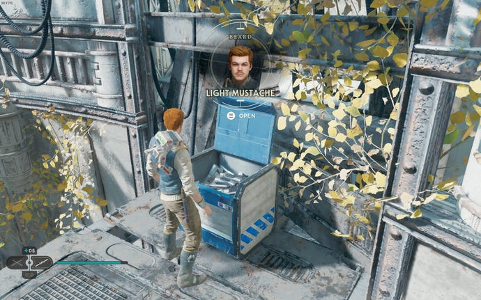 Cal approaches a chest in the Forest Array on Koboh in Jedi: Survivor.
