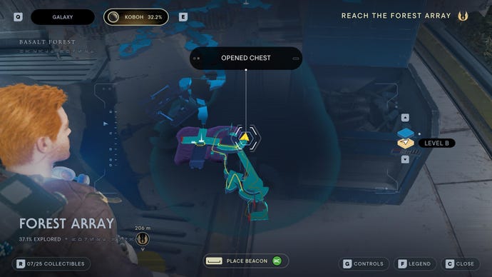 Part of the map of Koboh in Jedi: Survivor.