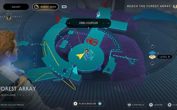 Part of the map of Koboh in Jedi: Survivor.