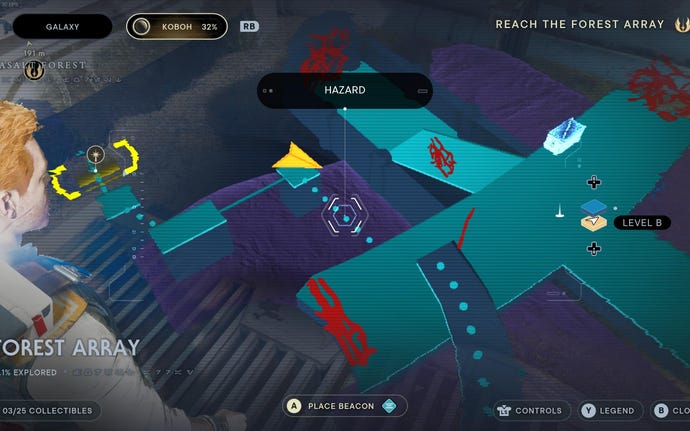 Part of the map of Koboh in Jedi: Survivor.