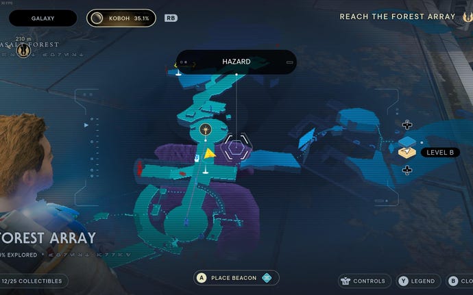 Part of the map of Koboh in Jedi: Survivor.