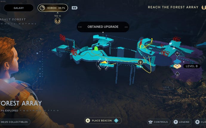 Part of the map of Koboh in Jedi: Survivor.
