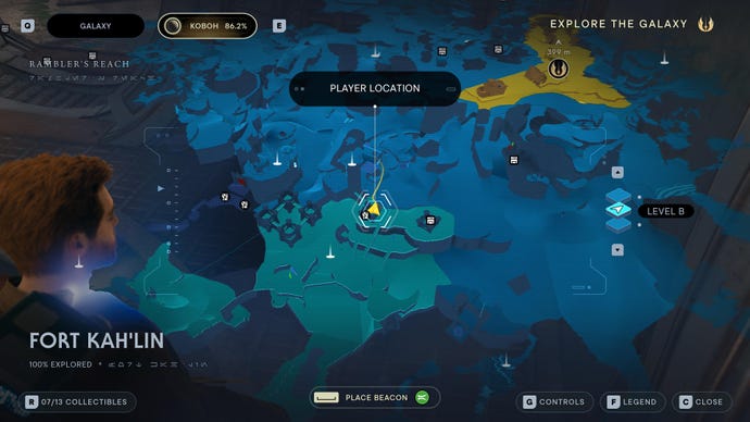 Part of the Koboh map in Jedi: Survivor.