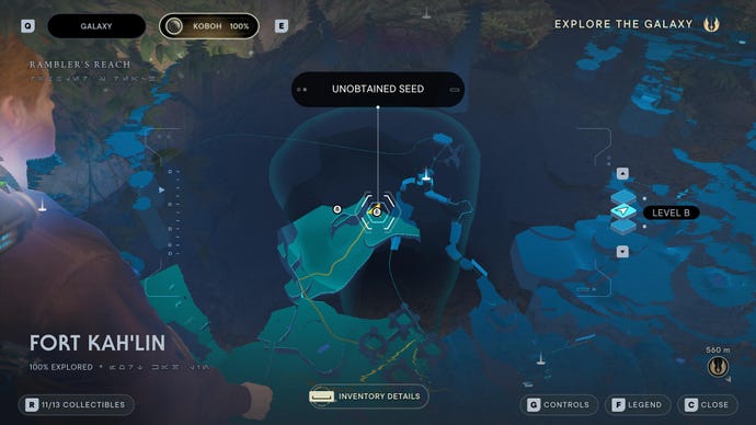 Part of the map of Koboh in Jedi: Survivor.