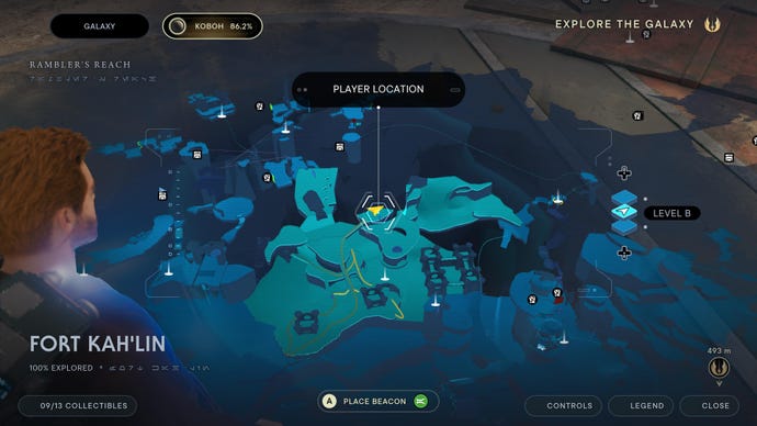 Part of the Koboh map in Jedi: Survivor.