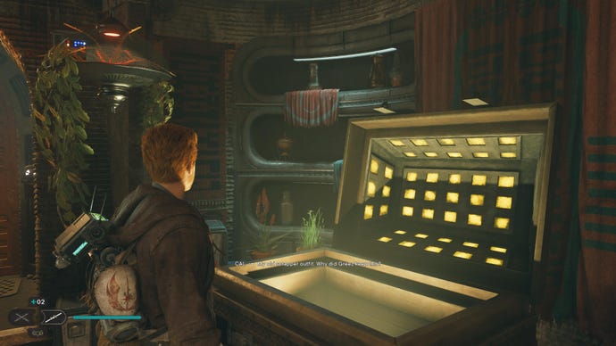 Cal opens a large chest in Pyloon's Saloon in Jedi: Survivor.