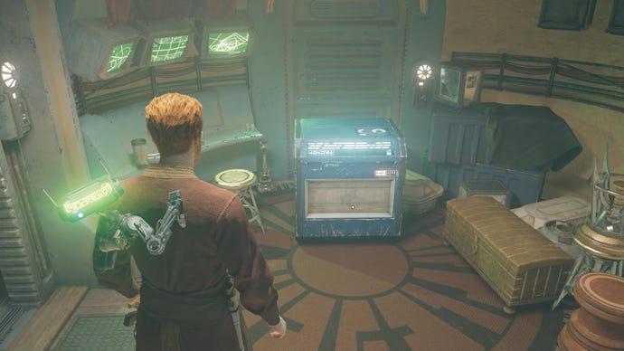 Cal opens a chest in Pyloon's Saloon in Jedi: Survivor.