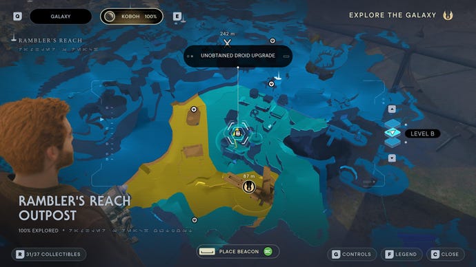 Part of the Koboh map in Jedi: Survivor.