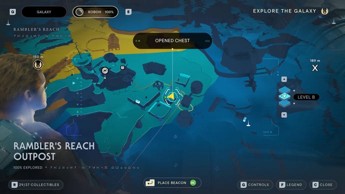 Part of the Koboh map in Jedi: Survivor.