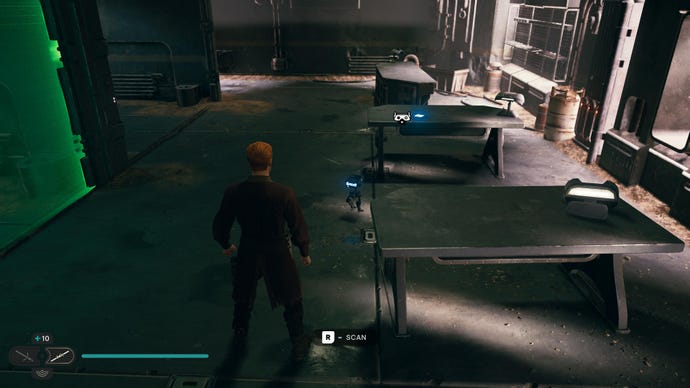 Cal prepares to scan a databank entry in Jedi: Survivor.