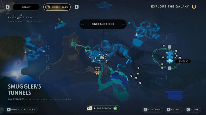 Part of the Koboh map in Jedi: Survivor.