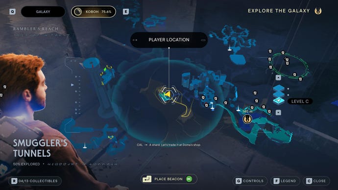 Part of the Koboh map in Jedi: Survivor.