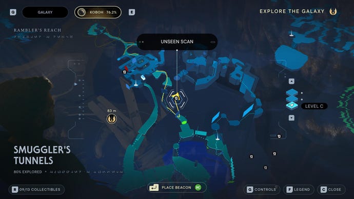 Part of the Koboh map in Jedi: Survivor.