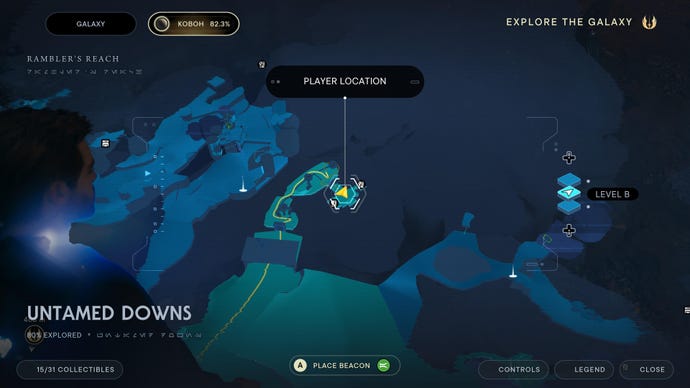 Part of the Koboh map in Jedi: Survivor.