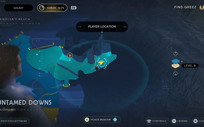 Part of the Koboh map in Jedi: Survivor.