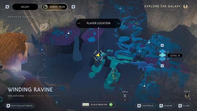 Part of the Koboh map in Jedi: Survivor.