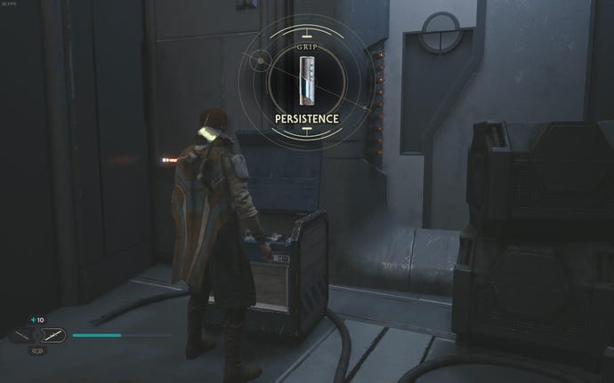 Cal approaches and picks up a collectible on Koboh in Jedi: Survivor.