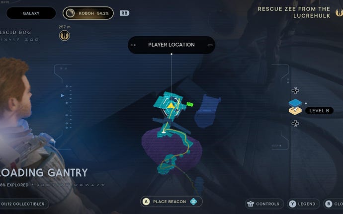 Part of the map of Koboh in Jedi: Survivor.