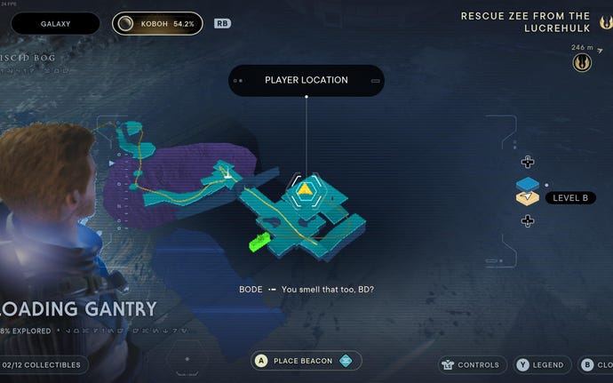 Part of the map of Koboh in Jedi: Survivor.