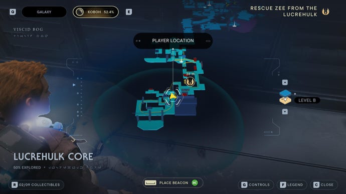Part of the map of Koboh in Jedi: Survivor.
