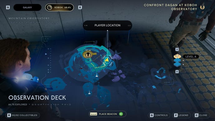 Part of the map of Koboh in Jedi: Survivor.