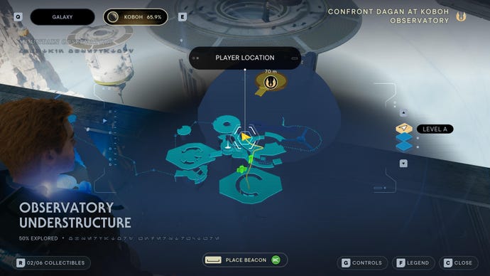 Part of the map of Koboh in Jedi: Survivor.