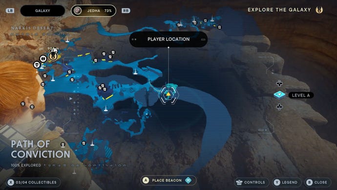 Ubicación del holomapa de Star Wars Jedi: Survivor Path of Conviction.