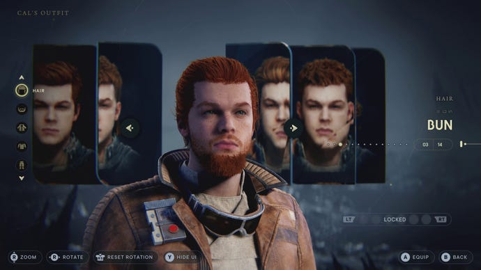 Customising Cal's hair and beard in Star Wars: Jedi Survivor