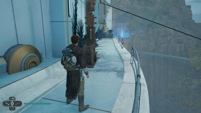 Cal scans a databank entry on Koboh in Jedi: Survivor.