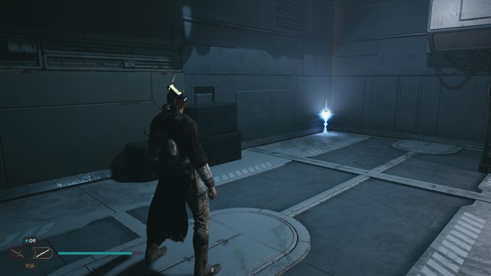 Cal walks towards an Essence in the corner of a room on Shattered Moon in Jedi: Survivor.