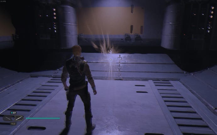 Cal approaches a Force Tear in a room on Shattered Moon in Jedi: Survivor.