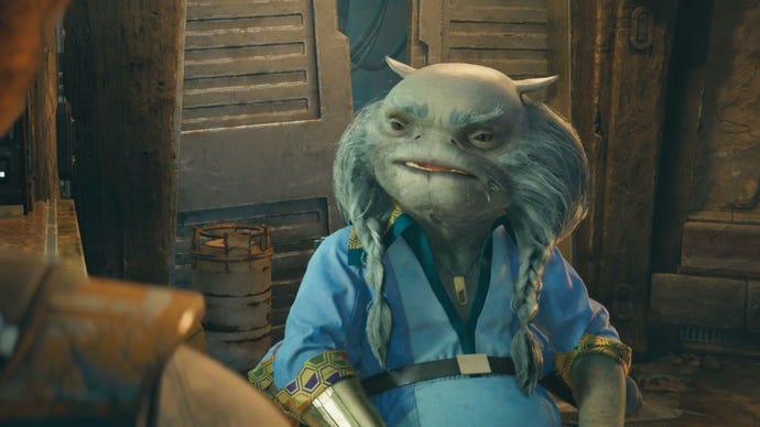 Greez at Pyloon's Saloon in Star Wars Jedi: Survivor.