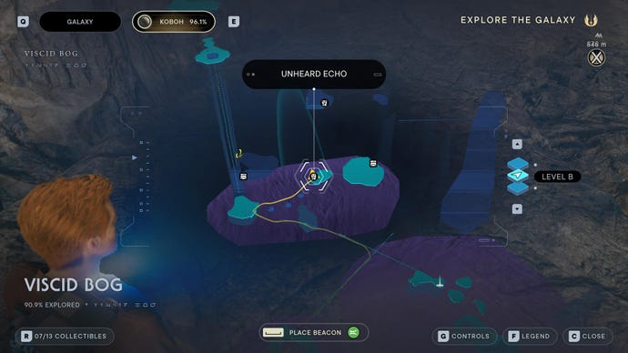 Part of the map of Koboh in Jedi: Survivor.