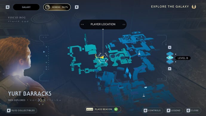 Part of the map of Koboh in Jedi: Survivor.
