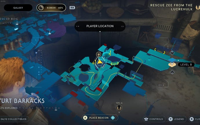Part of the map of Koboh in Jedi: Survivor.