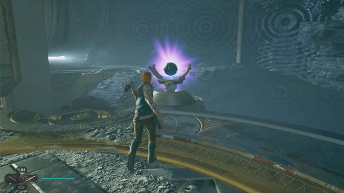 Cal picks up the orb used to create a path in Star Wars Jedi: Survivor.
