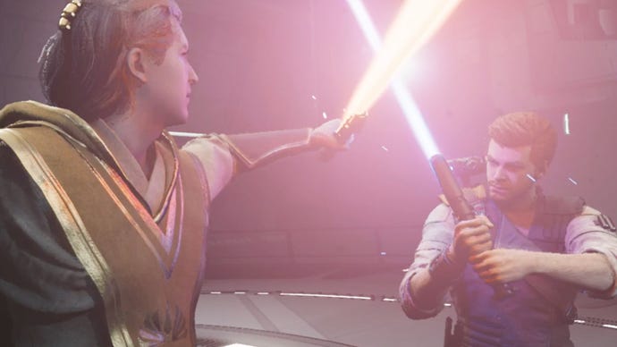 Cal and Dagan fight in Star Wars Jedi: Survivor.