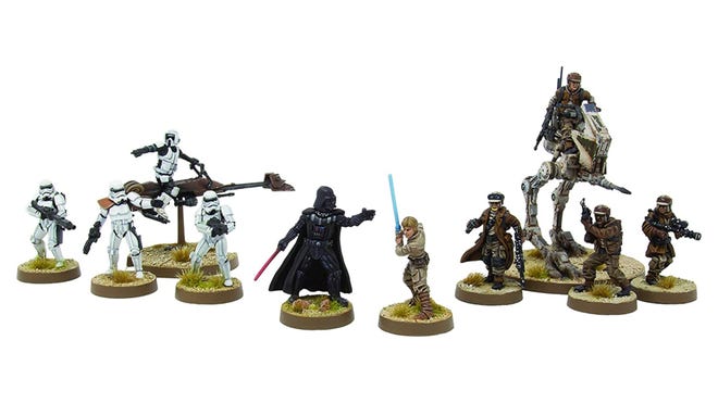 Miniatures from Star Wars Legion tabletop game