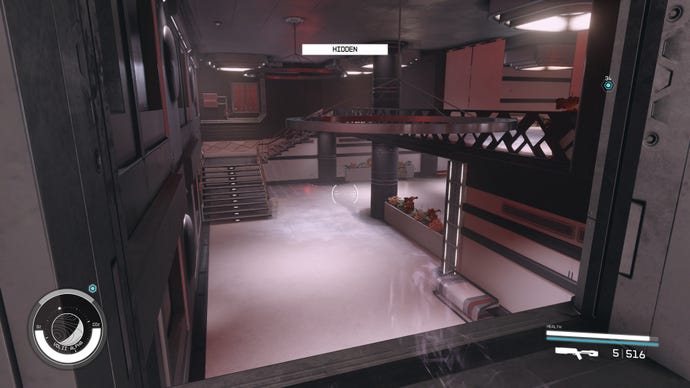 View of Ruyjin Industries lobby from vent system in Starfield.