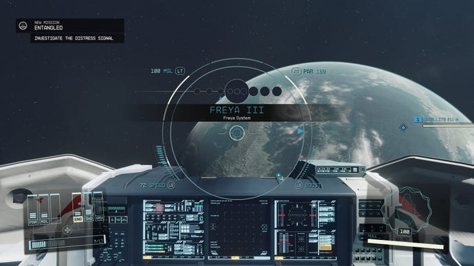 Players land in Freya III orbit in Starfield.