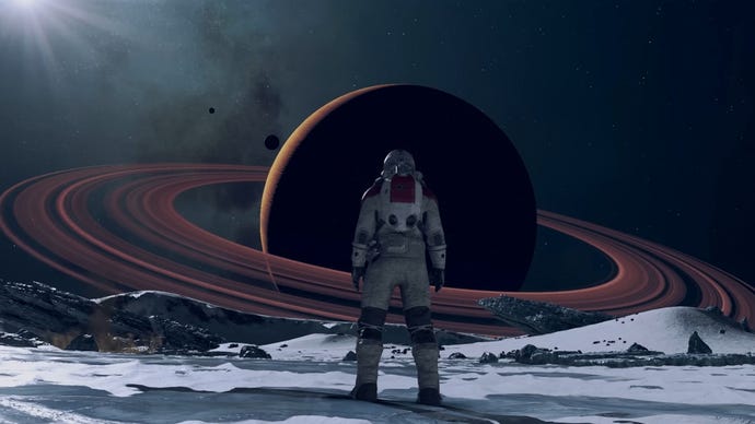 Starfield gameplay trailer screenshot of the player character
