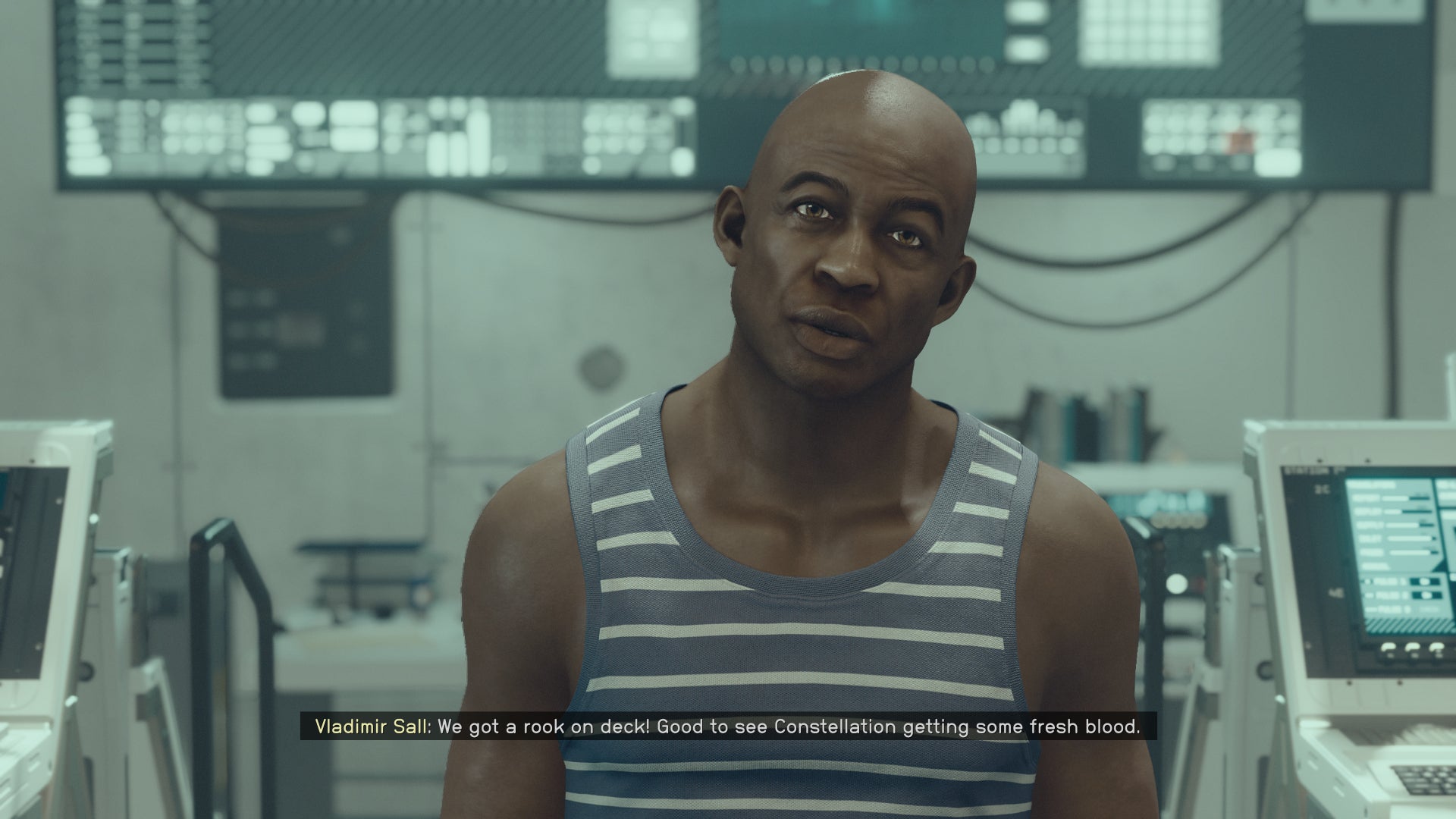 Vladamir Sall aboard The Eye in Starfield.