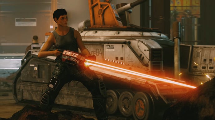 A human NPC character in Starfield mines some ore with a large laser mining tool. A human NPC character in Starfield mines some ore with a large laser mining tool.