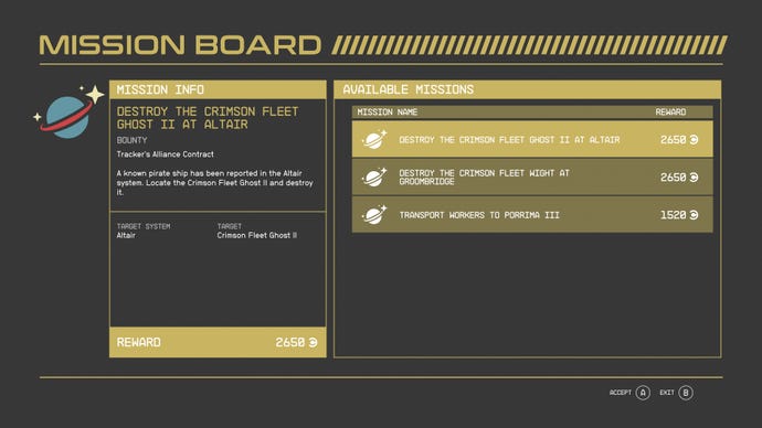List of missions available for the Overdesigned side mission in Starfield.