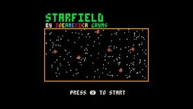 The title screen for Pico-8 game Starfield