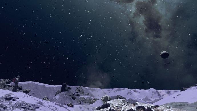 The planet Danra in Starfield, which resembles a lilac-ish rocky desert