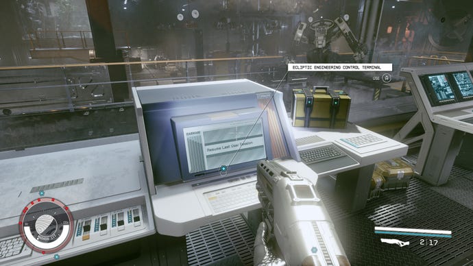 The ecliptic engineering control terminal computer in Starfield.