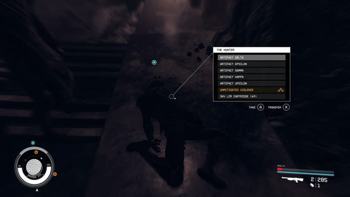 A list of the artifacts available to retrieve from the Hunter's body in Starfield.