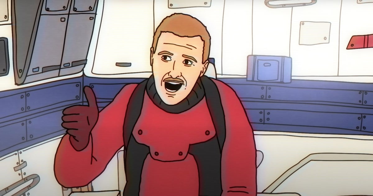 Starfields rotoskopierte animierte Werbung macht sich über das Horten von Spielern lustig