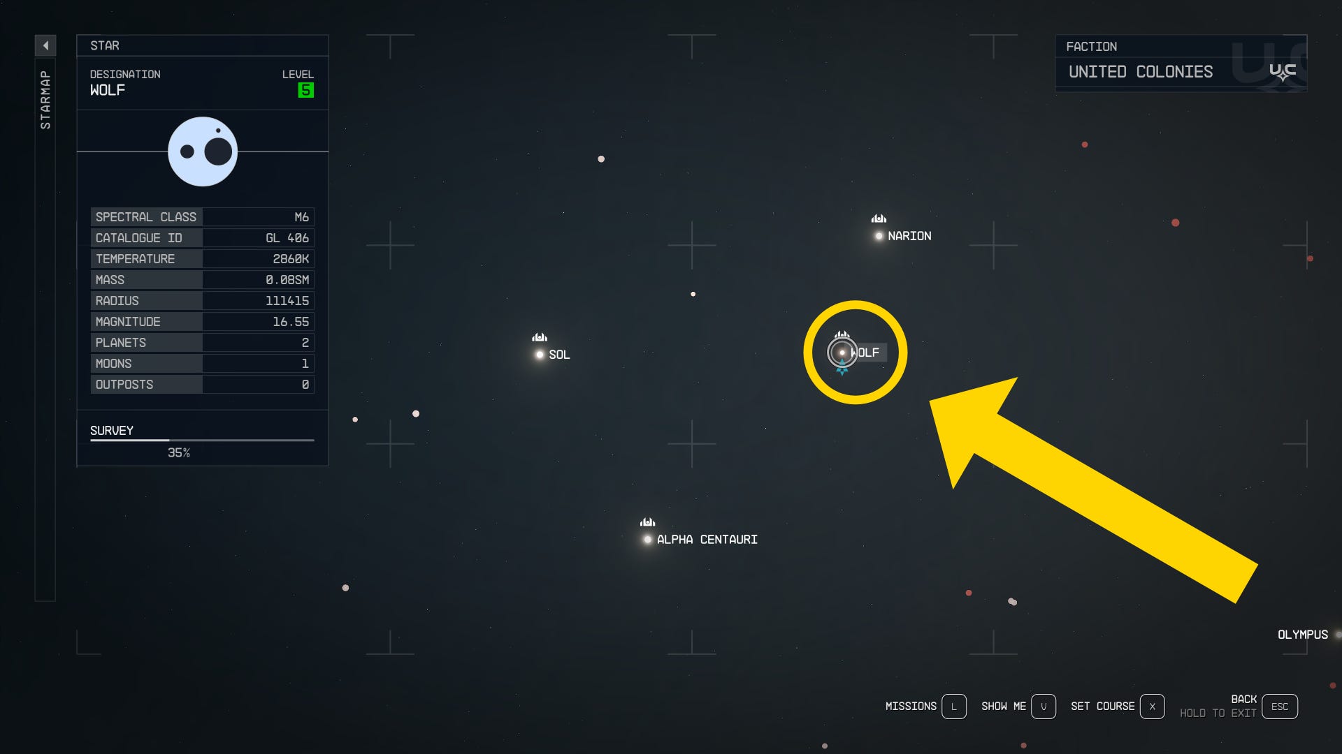 How to get to the Starfield Wolf System and find The Den's location